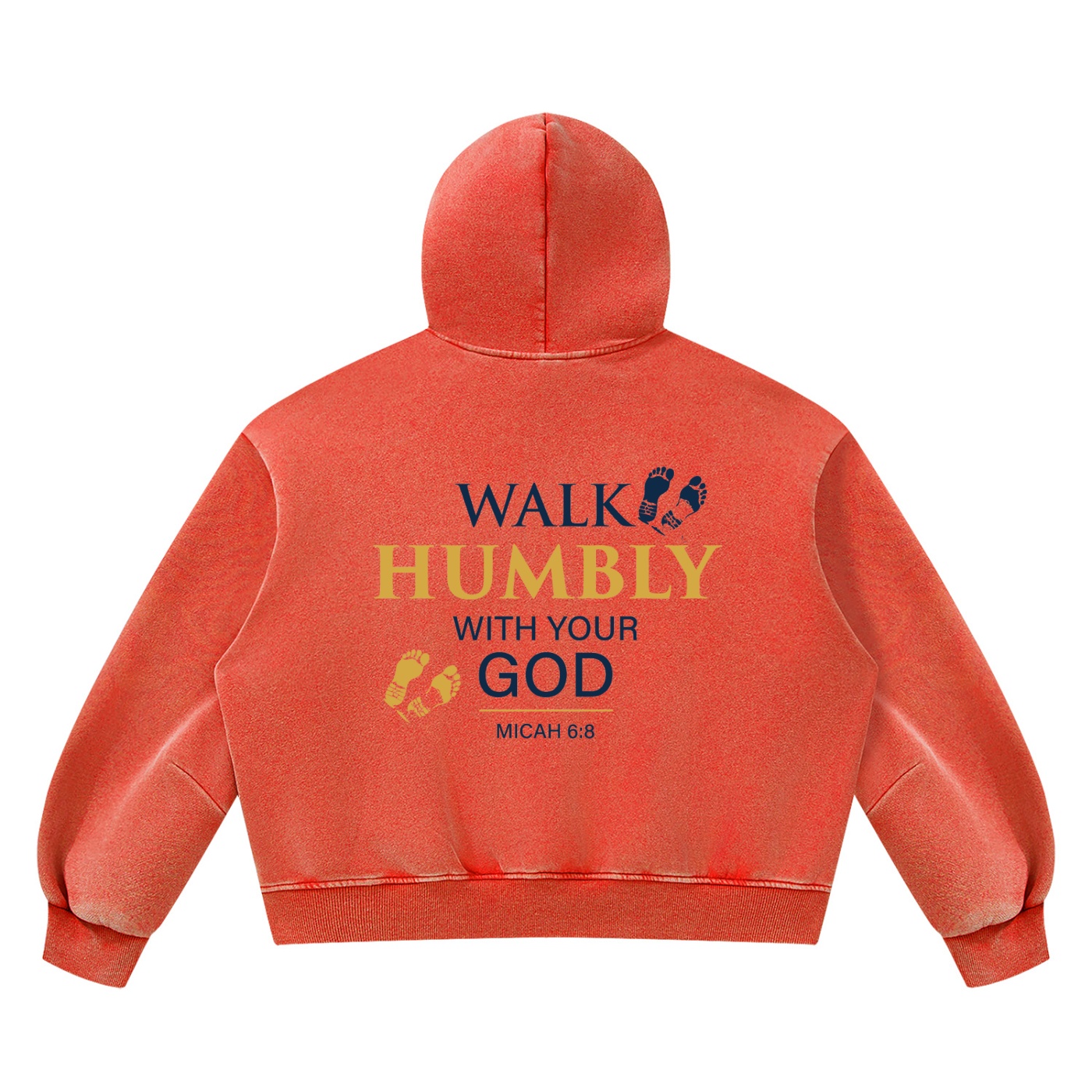 WALK HUMBLY – MICAH 6:8 VINTAGE WASH BOXY FLEECE HOODIE - Image 12