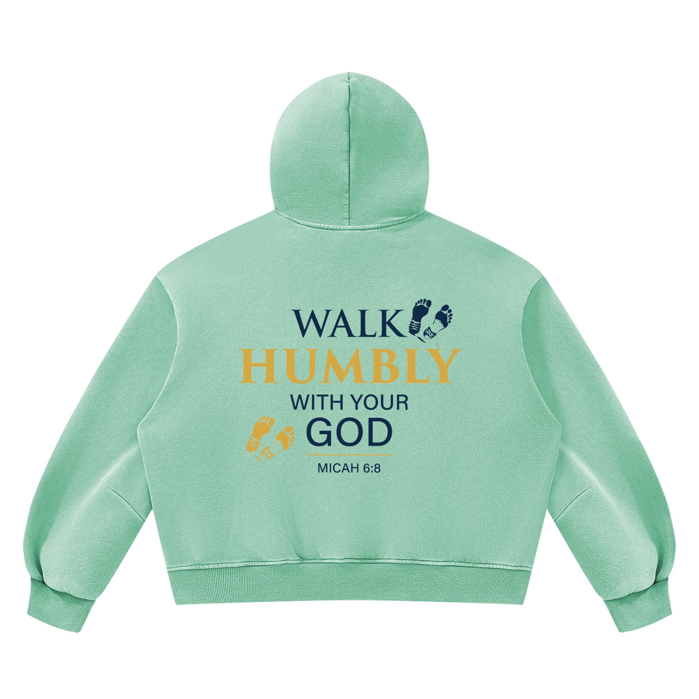 WALK HUMBLY – MICAH 6:8 VINTAGE WASH BOXY FLEECE HOODIE - Image 10