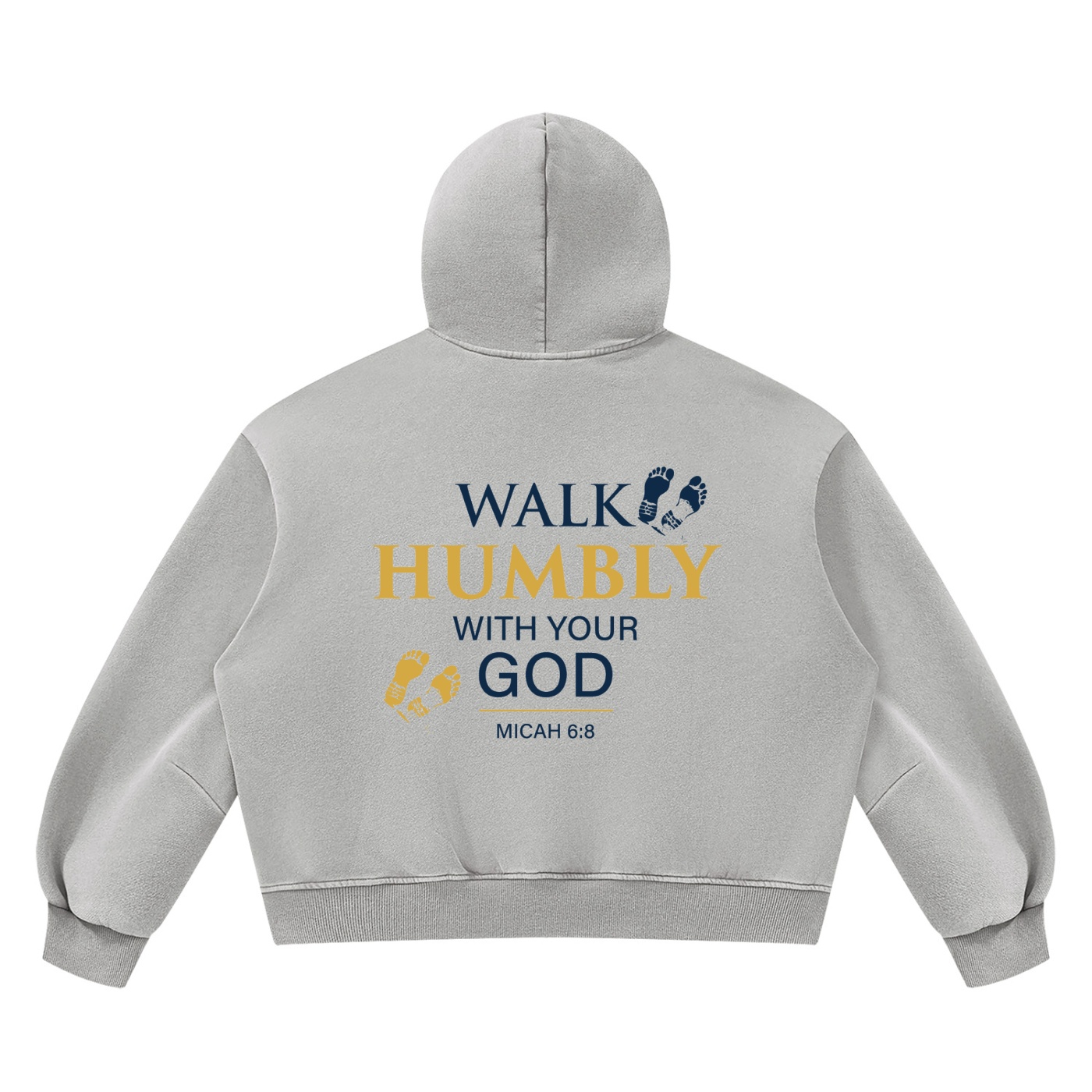 WALK HUMBLY – MICAH 6:8 VINTAGE WASH BOXY FLEECE HOODIE - Image 6