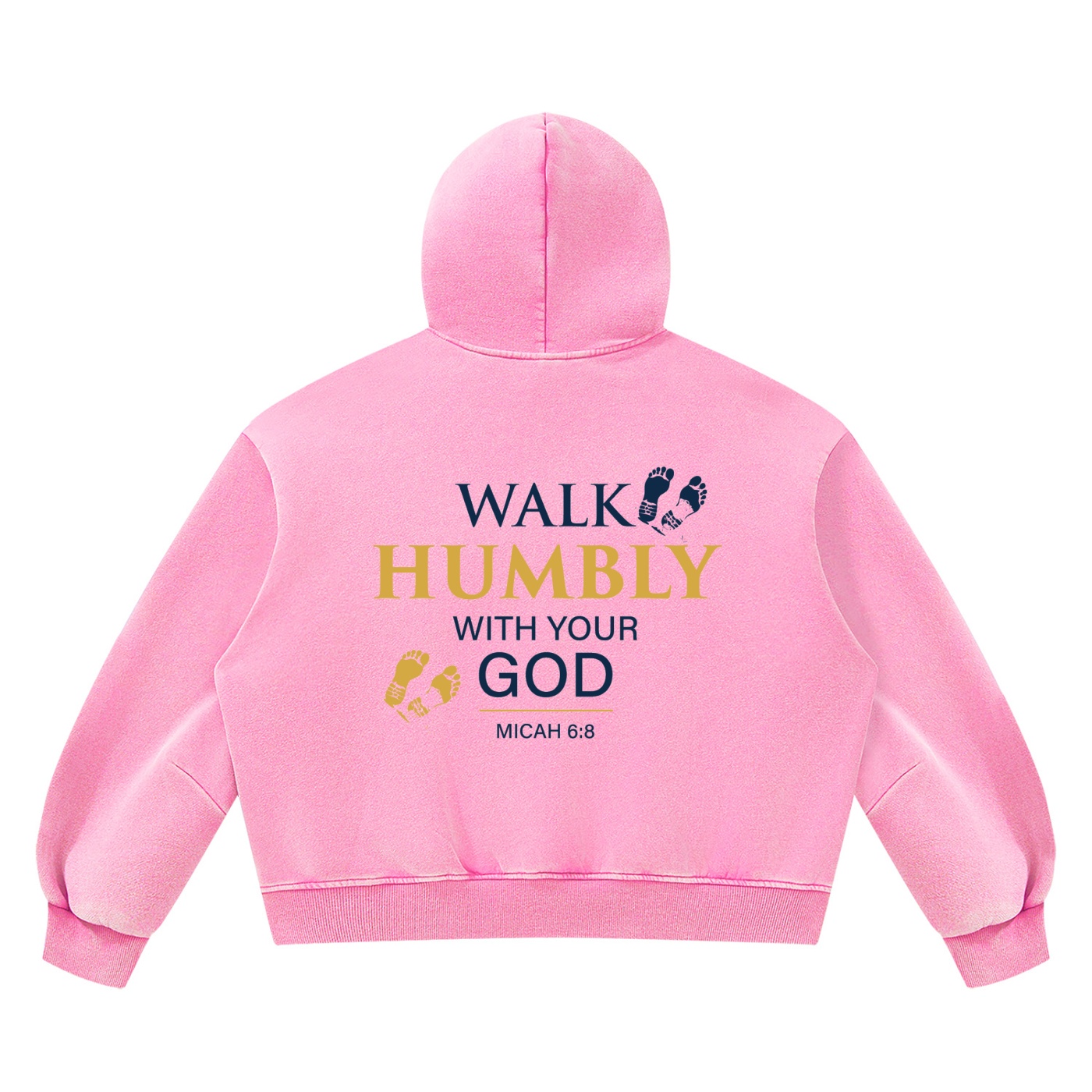 WALK HUMBLY – MICAH 6:8 VINTAGE WASH BOXY FLEECE HOODIE - Image 8